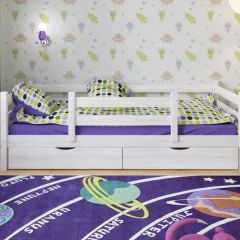Детская кровать из массива березы Соня-5 (Белый/Лак) в Губкинском - gubkinskiy.mebel24.online | фото