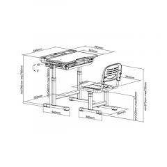 Комплект парта + стул трансформеры Cantare Grey в Губкинском - gubkinskiy.mebel24.online | фото 9