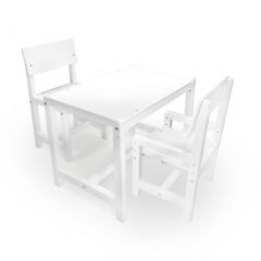 Детский растущий комплект стол и два стула  Я САМ "Лофт" (Белый, Белый) в Губкинском - gubkinskiy.mebel24.online | фото 2