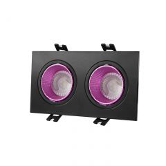 DK3072-BK+PI Встраиваемый светильник, IP 20, 10 Вт, GU5.3, LED, черный/розовый, пластик в Губкинском - gubkinskiy.mebel24.online | фото