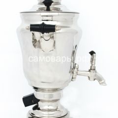 Электрический самовар из латуни никелированный на 1,5 литра форма "Тюльпан" с защитой от выкипания в Губкинском - gubkinskiy.mebel24.online | фото 3