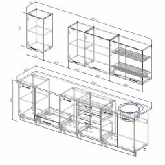 Кухонный гарнитур Антрацит 2800 (Стол. 26мм) в Губкинском - gubkinskiy.mebel24.online | фото 2
