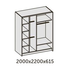 ИННЭС-5 Шкаф-купе 2-х дв. 2000 (2дв. Ф1 - венге) в Губкинском - gubkinskiy.mebel24.online | фото 3