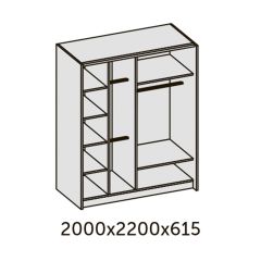 ИННЭС-5 Шкаф-купе 2-х дв. 2000 (2дв. Ф4 - венге вставка зеркало) в Губкинском - gubkinskiy.mebel24.online | фото 2