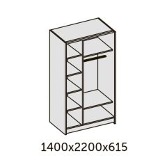 ИННЭС-5 Шкаф-купе 2-х дв.1400 (2дв. Ф3 - бодега белая вставка экокожа белая) в Губкинском - gubkinskiy.mebel24.online | фото 2