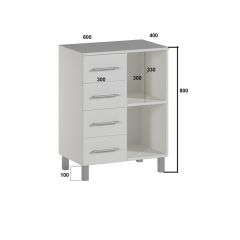 Комод-тумба (Белый) в Губкинском - gubkinskiy.mebel24.online | фото 3