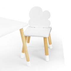 Комплект детской мебели стол и два стула Облачко (Белый/Белый/Береза) в Губкинском - gubkinskiy.mebel24.online | фото