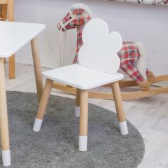 Комплект детской мебели стол и два стула Облачко (Белый/Белый/Береза) в Губкинском - gubkinskiy.mebel24.online | фото 3