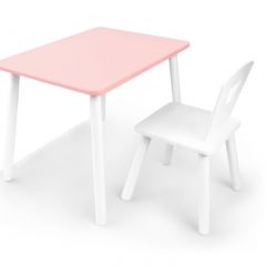 Комплект детской мебели стол и стул Корона (Розовый/Белый/Белый) в Губкинском - gubkinskiy.mebel24.online | фото 2