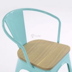 Кресло Barneo N-245 Tolix style Wood  (RAL6027 бирюзовый) в Губкинском - gubkinskiy.mebel24.online | фото 3