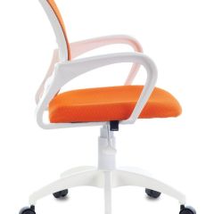 Кресло BRABIX "Fly MG-396W", пластик белый, сетка, оранжевое, 532401, MG-396W_532401 в Губкинском - gubkinskiy.mebel24.online | фото 3
