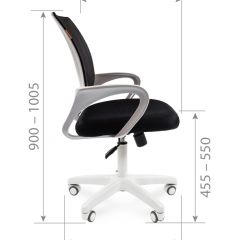 Кресло для оператора CHAIRMAN 696 white (ткань TW-10/сетка TW-05) в Губкинском - gubkinskiy.mebel24.online | фото 7