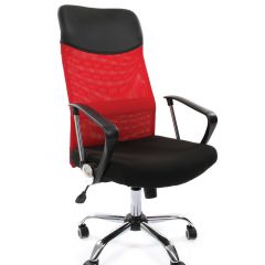 Кресло для руководителя CHAIRMAN 610 N (15-21 черный/сетка красный) в Губкинском - gubkinskiy.mebel24.online | фото