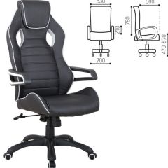 Кресло компьютерное BRABIX "Techno Pro GM-003" (черное/серое, вставки серые) 531814 в Губкинском - gubkinskiy.mebel24.online | фото 2