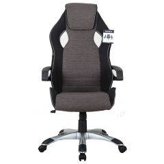 Кресло компьютерное BRABIX Techno GM-002 (ткань) черное/серое, вставки белые (531815) в Губкинском - gubkinskiy.mebel24.online | фото 3