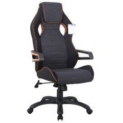 Кресло компьютерное BRABIX Techno Pro GM-003 (ткань черное/серое, вставки оранжевые) 531813 в Губкинском - gubkinskiy.mebel24.online | фото