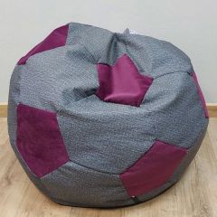 Кресло-мешок Мяч M (Twist Black-Shaggy Wine) в Губкинском - gubkinskiy.mebel24.online | фото