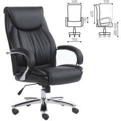 Кресло офисное BRABIX "Advance EX-575" (хром/экокожа/черное) 531825 в Губкинском - gubkinskiy.mebel24.online | фото