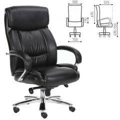 Кресло офисное BRABIX "Direct EX-580" (хром/рециклированная кожа/черное) 531824 в Губкинском - gubkinskiy.mebel24.online | фото
