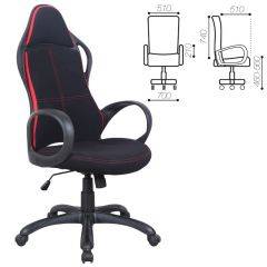 Кресло офисное BRABIX PREMIUM "Force EX-516" (ткань черное/вставки красные) 531571 в Губкинском - gubkinskiy.mebel24.online | фото