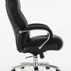 Кресло офисное BRABIX PREMIUM "Bomer HD-007" (рециклированная кожа, хром, черное) 531939 в Губкинском - gubkinskiy.mebel24.online | фото 3