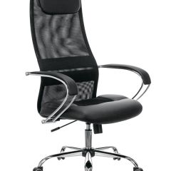 Кресло офисное BRABIX PREMIUM "Stalker EX-608 CH" (хром, ткань-сетка/кожзам, черное) 532091 в Губкинском - gubkinskiy.mebel24.online | фото
