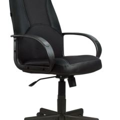 Кресло офисное BRABIX "City EX-512" (кожзам черный, ткань черная) 531407 в Губкинском - gubkinskiy.mebel24.online | фото