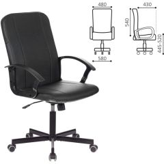 Кресло офисное BRABIX "Simple EX-521" (экокожа, черное) 532103 в Губкинском - gubkinskiy.mebel24.online | фото 2