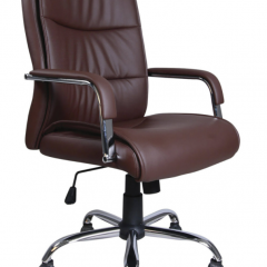 Кресло офисное BRABIX "Space EX-508" (экокожа, хром, коричневое) 531164 в Губкинском - gubkinskiy.mebel24.online | фото