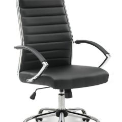 Кресло офисное BRABIX "Style EX-528", экокожа, хром, черное, 531947 в Губкинском - gubkinskiy.mebel24.online | фото