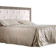 Кровать 2-х спальная(1,6 м)Тиффани Premium черная/серебро с мягким элементом со стразами с подъемным механизмом (ТФКР-2[3][7](П) в Губкинском - gubkinskiy.mebel24.online | фото