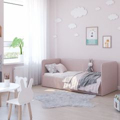 Кровать-диван Leonardo 160*70 (Розовый) + боковина в Губкинском - gubkinskiy.mebel24.online | фото 5