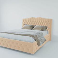 Кровать Нягань с ПМ 1200 (экокожа бежевая) в Губкинском - gubkinskiy.mebel24.online | фото 2