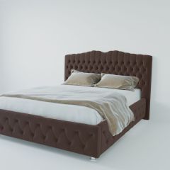 Кровать Нягань с ПМ 1200 (экокожа коричневая) в Губкинском - gubkinskiy.mebel24.online | фото 2