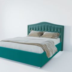 Кровать Нягань с ПМ 1200 (велюр бирюзовый) в Губкинском - gubkinskiy.mebel24.online | фото 2