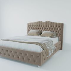 Кровать Нягань с ПМ 1200 (велюр серый) в Губкинском - gubkinskiy.mebel24.online | фото