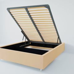 Кровать Подиум с ПМ 1200 (экокожа бежевая) в Губкинском - gubkinskiy.mebel24.online | фото 2