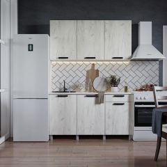 Кухня ДИОР 1.5 м (белый/дуб крафт белый) в Губкинском - gubkinskiy.mebel24.online | фото