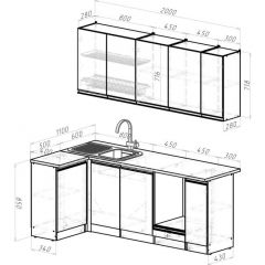 Кухонный гарнитур Адажио прайм 400 1100х2000 мм в Губкинском - gubkinskiy.mebel24.online | фото 2