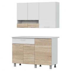 Кухонный гарнитур КГ-4 (1200) Белый/Дуб Сонома в Губкинском - gubkinskiy.mebel24.online | фото 2