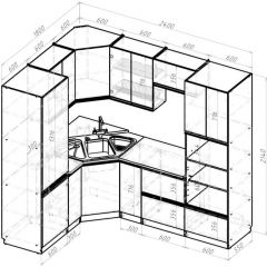 Кухонный гарнитур Ноктюрн оптима 1800х2400 мм в Губкинском - gubkinskiy.mebel24.online | фото 2