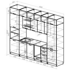 Кухонный гарнитур Сапфир 2 3000 мм в Губкинском - gubkinskiy.mebel24.online | фото 2