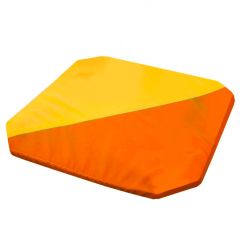 Мат гимнастический 1,3x1,3x0,05м складной скошенные углы цв.оранжевый-желтый в Губкинском - gubkinskiy.mebel24.online | фото 1