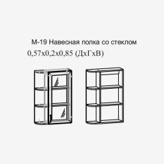 Париж №19 Навесная полка с зеркалом (ясень шимо свет/серый софт премиум) в Губкинском - gubkinskiy.mebel24.online | фото 2