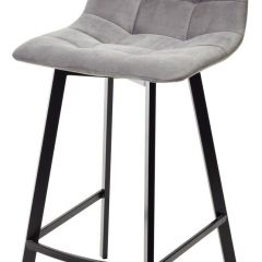 Полубарный стул CHILLI-QB SQUARE светло-серый #26, велюр / черный каркас (H=66cm) М-City в Губкинском - gubkinskiy.mebel24.online | фото 1