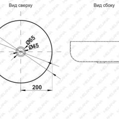 Раковина 400B Lake MELANA Profline ГРАФИТ накладная круглая 400B в Губкинском - gubkinskiy.mebel24.online | фото 2