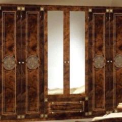 Шкаф 6-и дверный с зеркалами (02.146) Рома (орех) в Губкинском - gubkinskiy.mebel24.online | фото 1