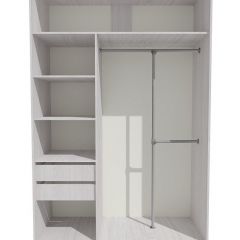 Шкаф-купе 1300 серии SILVER S3+S4+B2+PL4 (2 ящика+F обр.штанга) профиль «Серебро» в Губкинском - gubkinskiy.mebel24.online | фото 2