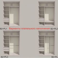 Шкаф-купе 1300 серии SILVER S3+S4+B2+PL4 (2 ящика+F обр.штанга) профиль «Серебро» в Губкинском - gubkinskiy.mebel24.online | фото 6