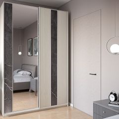 Шкаф-купе 1500 серии SILVER S3+S4+B2+PL4 (2 ящика+F обр.штанга) профиль «Серебро» в Губкинском - gubkinskiy.mebel24.online | фото